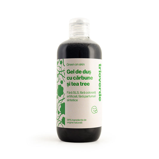 Gel de duș cu Cărbune și Tea Tree - Trio Verde